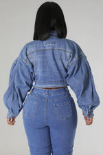 Load image into Gallery viewer, Denim Crop Jacket Dazzled By B
