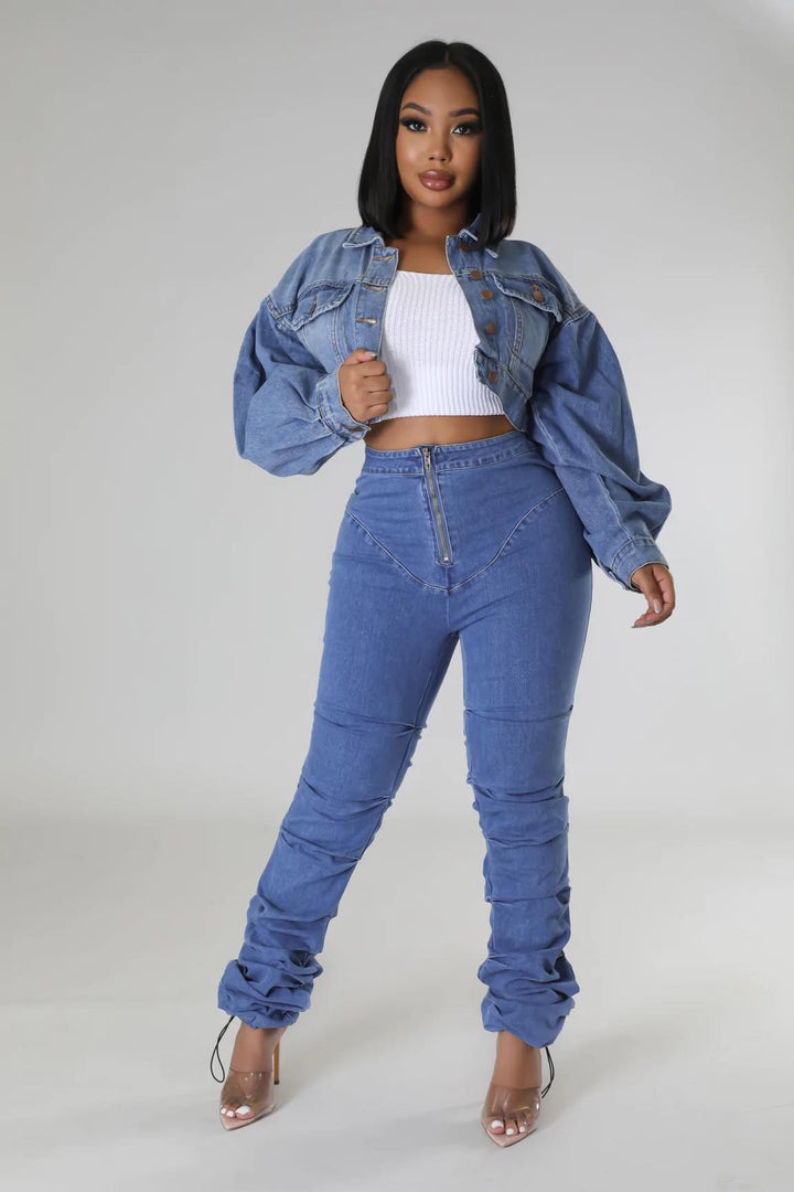 Denim Crop Jacket Dazzled By B