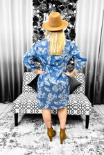 Load image into Gallery viewer, Denim Floral Dress Dazzled By B
