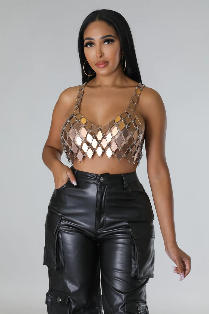 Diamond Cut Crop Top Dazzled By B