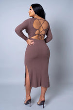 Load image into Gallery viewer, No Answer Midi Dress - Brown Dazzled By B
