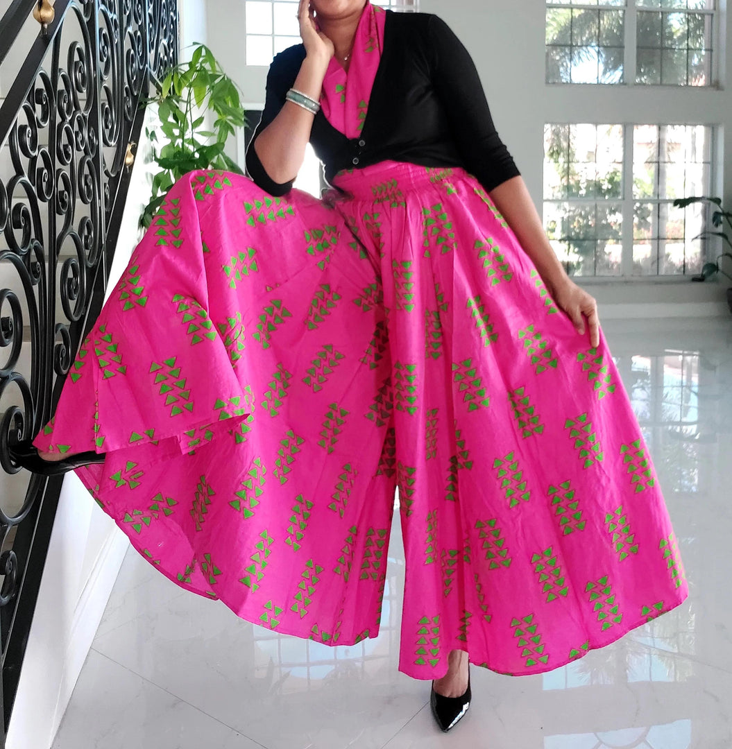 Pink & Green Palazzo Pant Dazzled By B