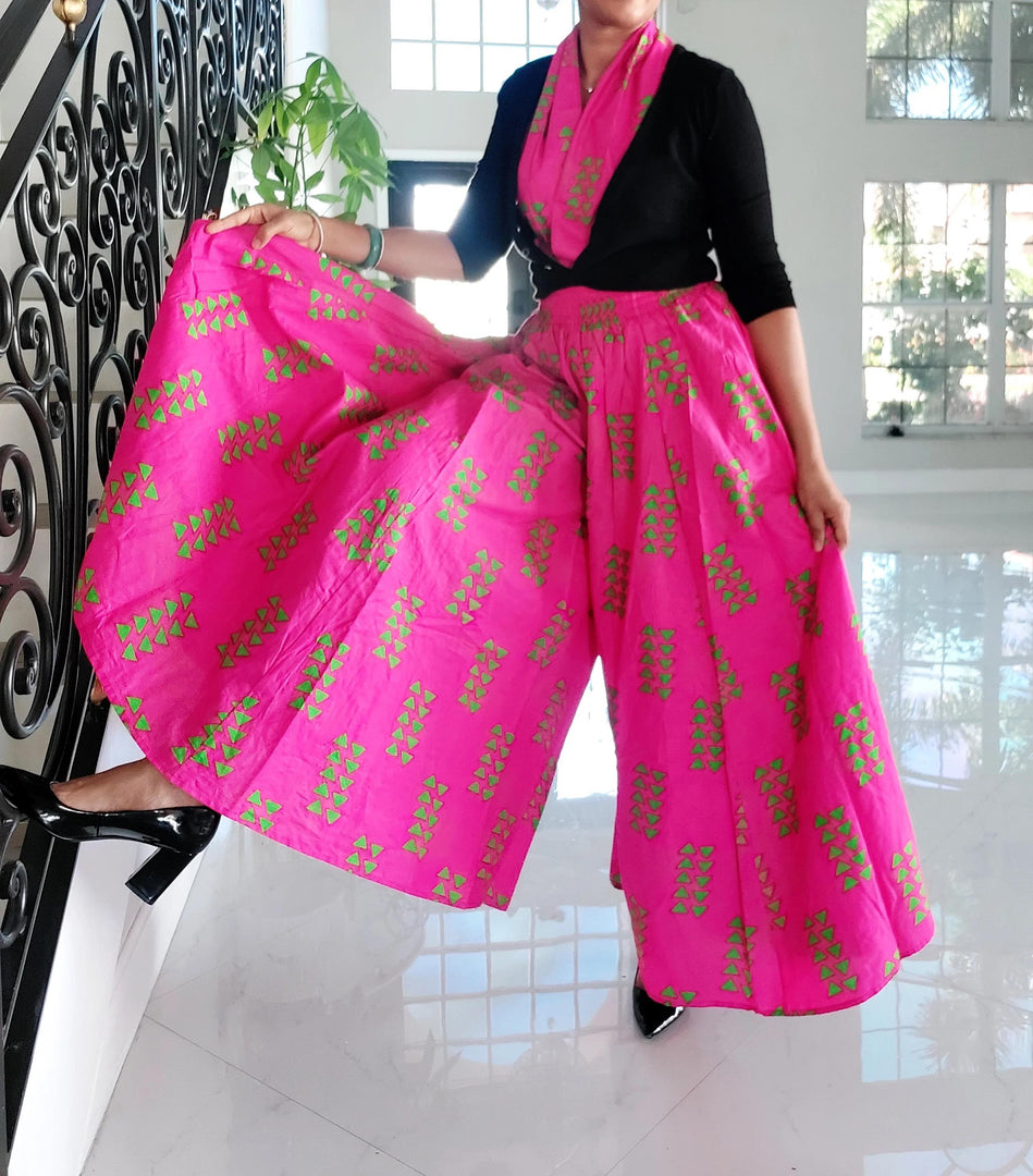 Pink & Green Palazzo Pant Dazzled By B