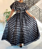 Load image into Gallery viewer, Polka Dot Crop Top Skirt Set Dazzled By B