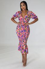 Load image into Gallery viewer, Purple Navy Floral Dress Dazzled By B