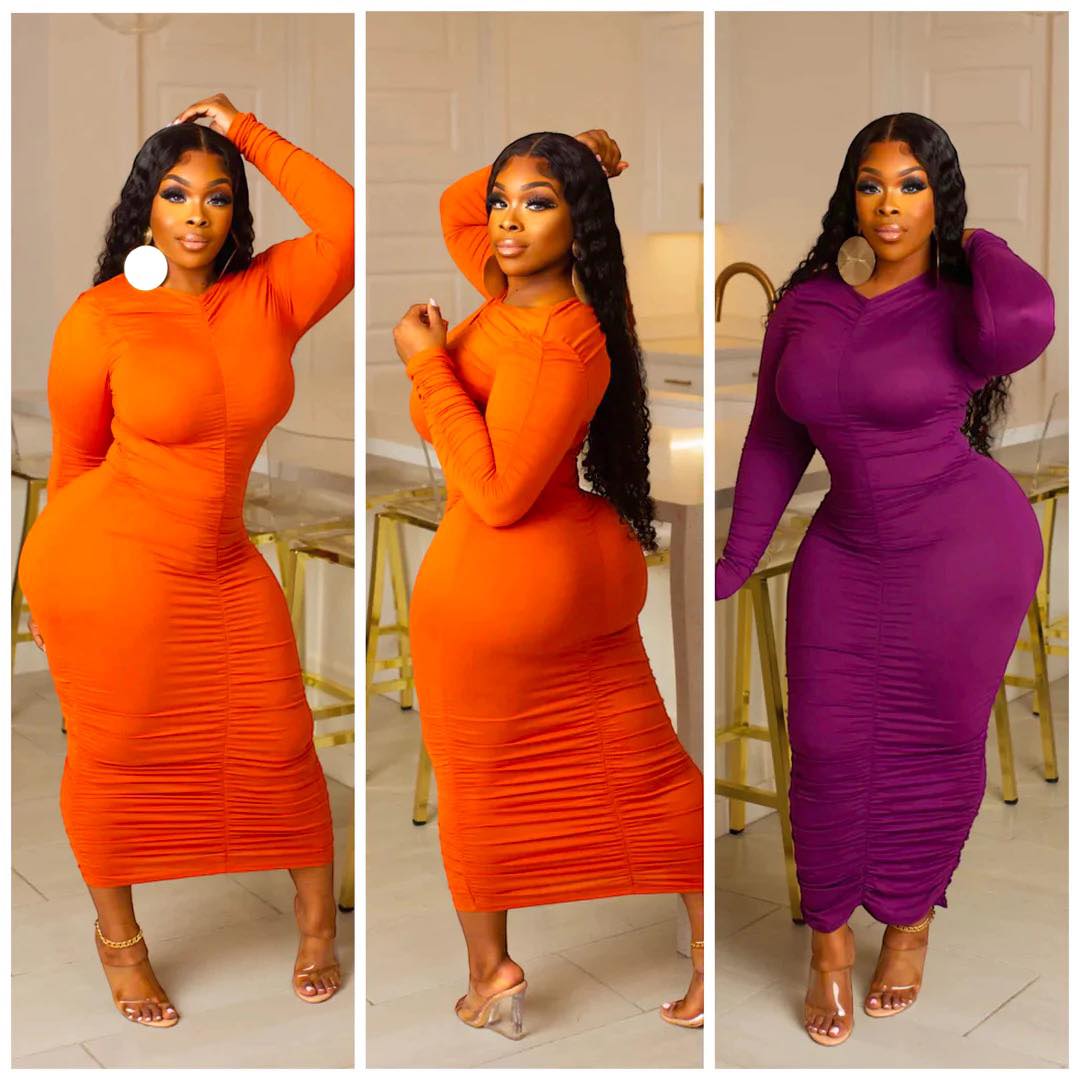 Fall Ruched Dress - Wine Color Dazzled By B