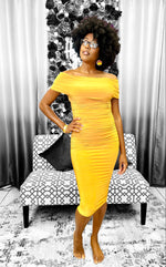 Load image into Gallery viewer, The Midi Dress - Mustard Dazzled By B
