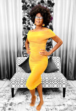 Load image into Gallery viewer, The Midi Dress - Mustard Dazzled By B