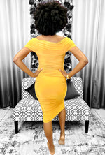 Load image into Gallery viewer, The Midi Dress - Mustard Dazzled By B