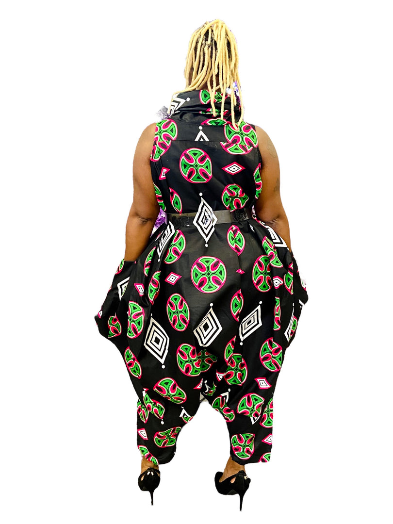 Turtle Neck Printed Jumpsuit Dazzled By B