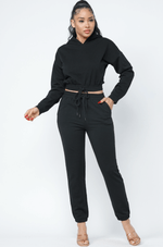 Load image into Gallery viewer, Call Me Hip Hoodie Set - Black Dazzled By B
