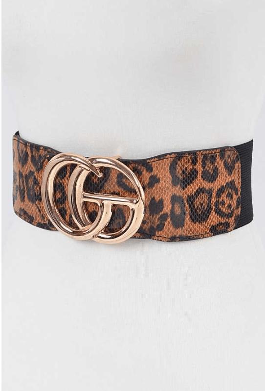 Leopard Print Buckle Stretch Belt Dazzled By B