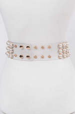 Load image into Gallery viewer, Pearl Studs Clear Belt - Multiple Colors Available Dazzled By B