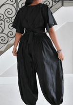 Load image into Gallery viewer, Black Denim Harem Pants Dazzled By B