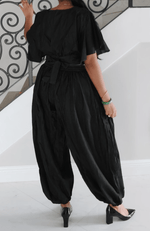 Load image into Gallery viewer, Black Denim Harem Pants Dazzled By B
