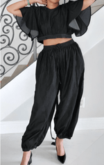 Load image into Gallery viewer, Black Denim Harem Pants Dazzled By B
