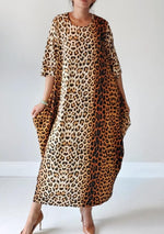 Load image into Gallery viewer, Brown Leopard Bubble Dress Dazzled By B