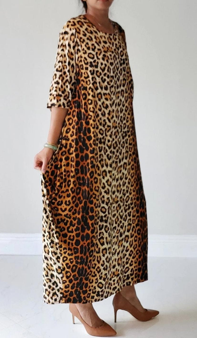 Brown Leopard Bubble Dress Dazzled By B