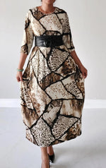 Load image into Gallery viewer, Marble Print Bubble Dress Dazzled By B