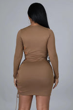 Load image into Gallery viewer, Secure the Bag Dress Mocha Dazzled By B