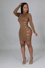 Load image into Gallery viewer, Secure the Bag Dress Mocha Dazzled By B