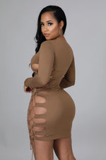 Load image into Gallery viewer, Secure the Bag Dress Mocha Dazzled By B