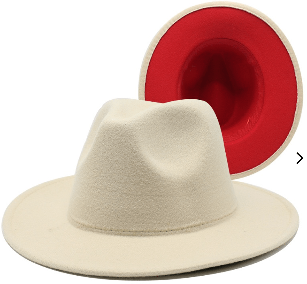 Beige/ Red Fedora Dazzled By B