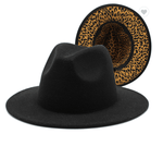 Load image into Gallery viewer, Black/ Leopard Print Fedora Dazzled By B