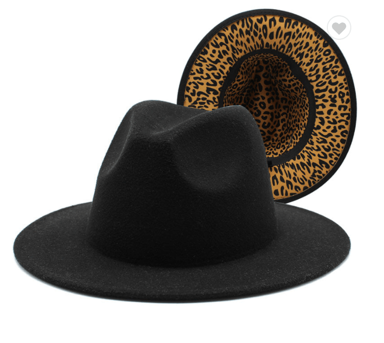 Black/ Leopard Print Fedora Dazzled By B
