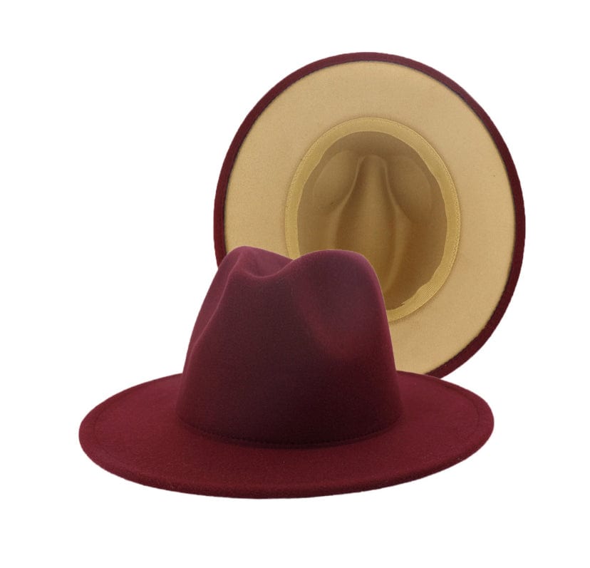 Burgundy/Camel Fedora Dazzled By B