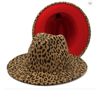 Load image into Gallery viewer, Leopard/ Red Bottom Brim Fedora Dazzled By B