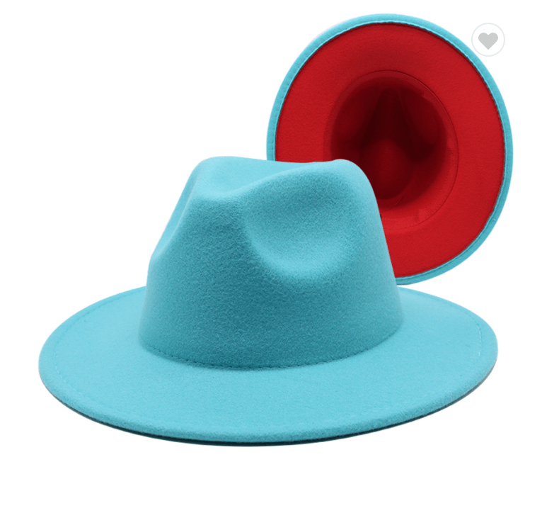 Peacock Blue/Red Fedora Dazzled By B