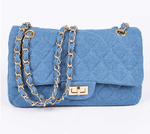 Load image into Gallery viewer, Denim Quilted Shoulder Bag - Denim Dazzled By B

