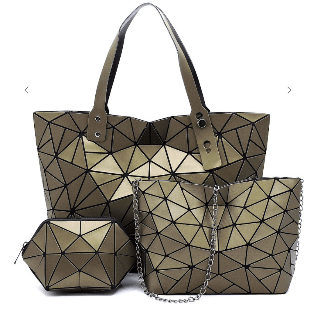 Fashion Geometric Checker 3-in-1 Coffee Color Dazzled By B