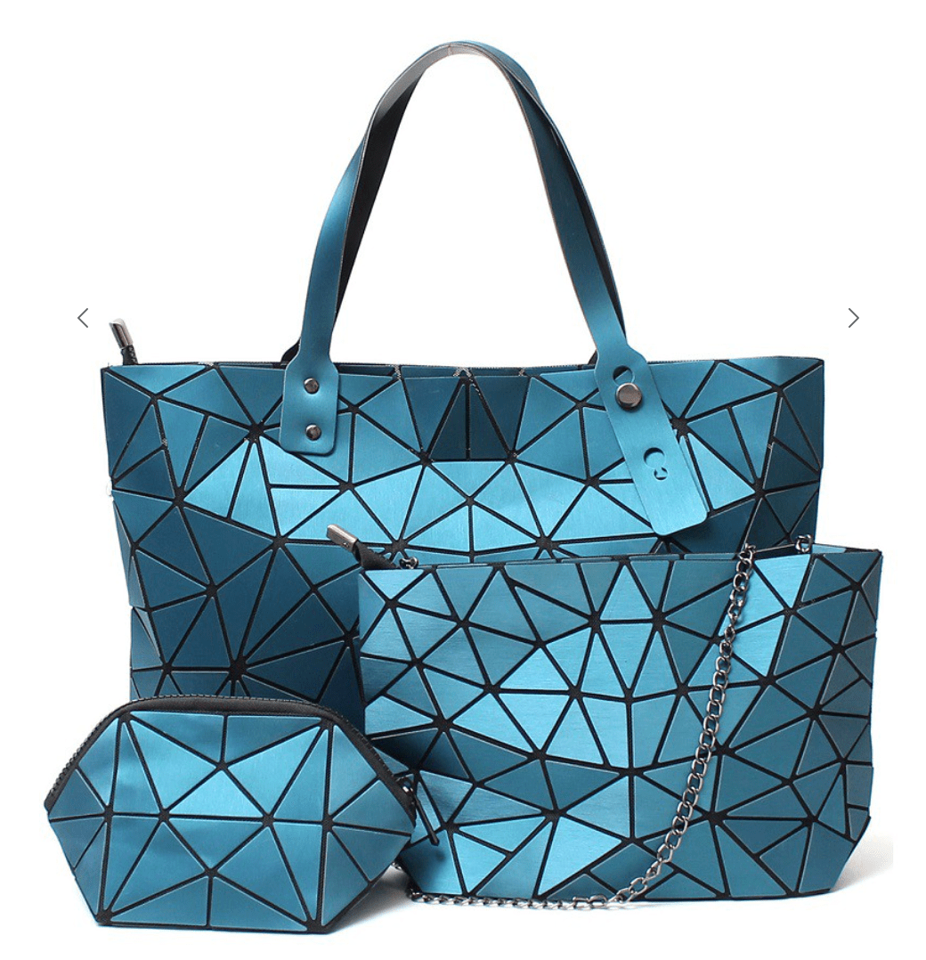 Fashion Geometric Checker 3-in-1 Teal Color Dazzled By B