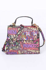 Load image into Gallery viewer, Graffiti Boxy Shoulder Bag - Black Dazzled By B
