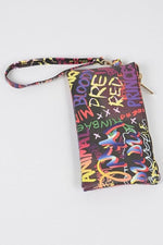 Load image into Gallery viewer, Graffiti Mini/Wristlet Bag - Black Multi Dazzled By B