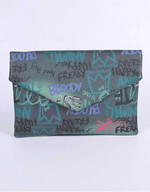 Load image into Gallery viewer, Graffiti Mix Iconic Envelope Clutch Bag - Green Dazzled By B