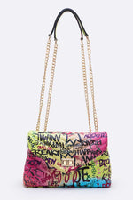 Load image into Gallery viewer, Graffiti Quilted Shoulder Bag Dazzled By B