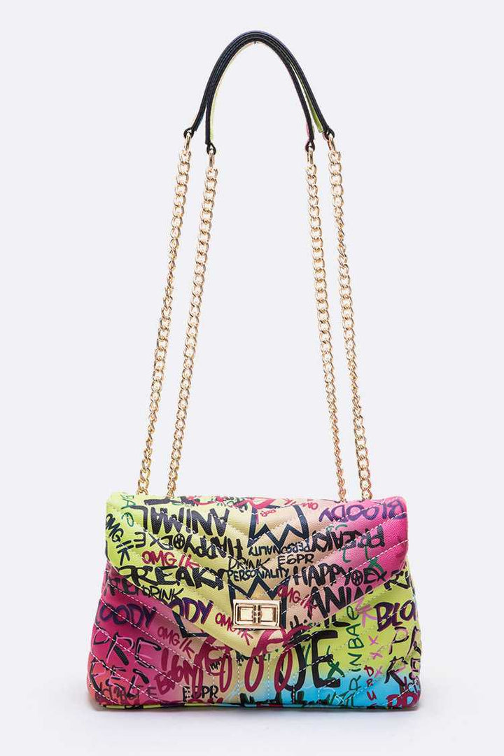Graffiti Quilted Shoulder Bag Dazzled By B