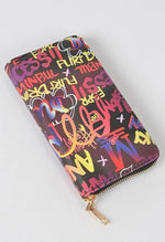 Load image into Gallery viewer, Graffiti Zipper Wallet - Black Dazzled By B