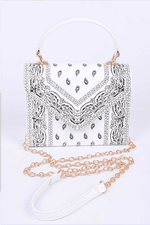 Load image into Gallery viewer, Bandana Print Square Swing Bag - White Dazzled By B