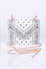 Load image into Gallery viewer, Bandana Print Square Swing Bag - White Dazzled By B
