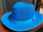 Load image into Gallery viewer, Aqua Large Brim Mesh Fedora Dazzled By B
