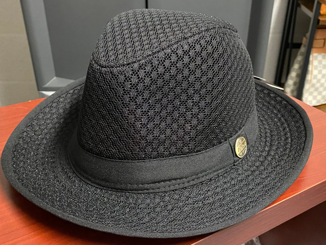 Black Large Brim Mesh Fedora Dazzled By B