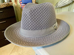 Load image into Gallery viewer, Grey Large Brim Mesh Fedora Dazzled By B
