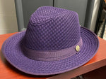 Load image into Gallery viewer, Purple Large Brim Mesh Fedora Dazzled By B