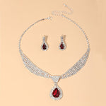 Load image into Gallery viewer, Red Tear Drop Necklace Set Dazzled By B