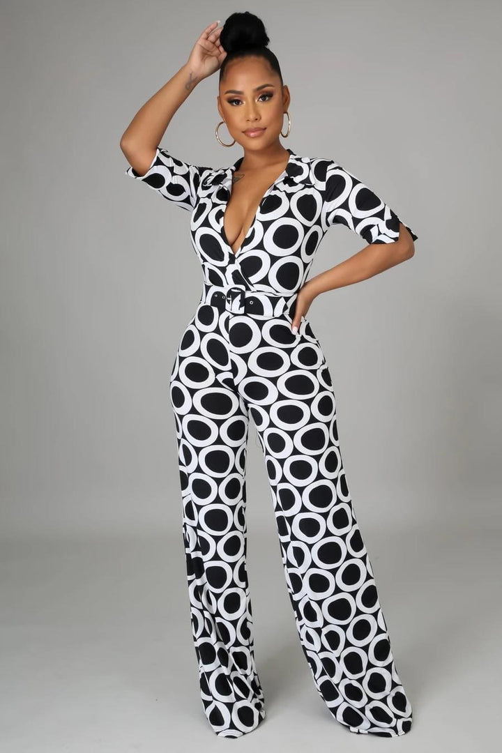 Chic Me Black & White Jumpsuit Dazzled By B