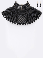 Load image into Gallery viewer, Pearl Collar Head Necklace Set - Multiple Colors Available Dazzled By B
